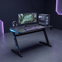 Factory Supply 120cm RGB Led Lights Gaming Desk Large Desktop PC Computer Gaming Table With Headphone Hook and Cup Holder