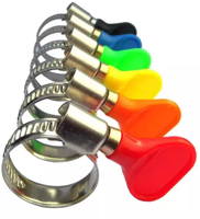 Collier de serrage pour tuyau de gaz perforé de type allemand Bande passante 9mm 12mm Finition zinc avec poignée en plastique OEM personnalisable