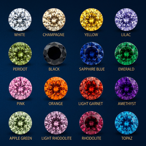 Piedras Sueltas de Circonia Cúbica de 10 mm, Color Mixto, Corte Redondo de Precisión, Brillo Similar al Diamante, para Joyería - Product Image 1