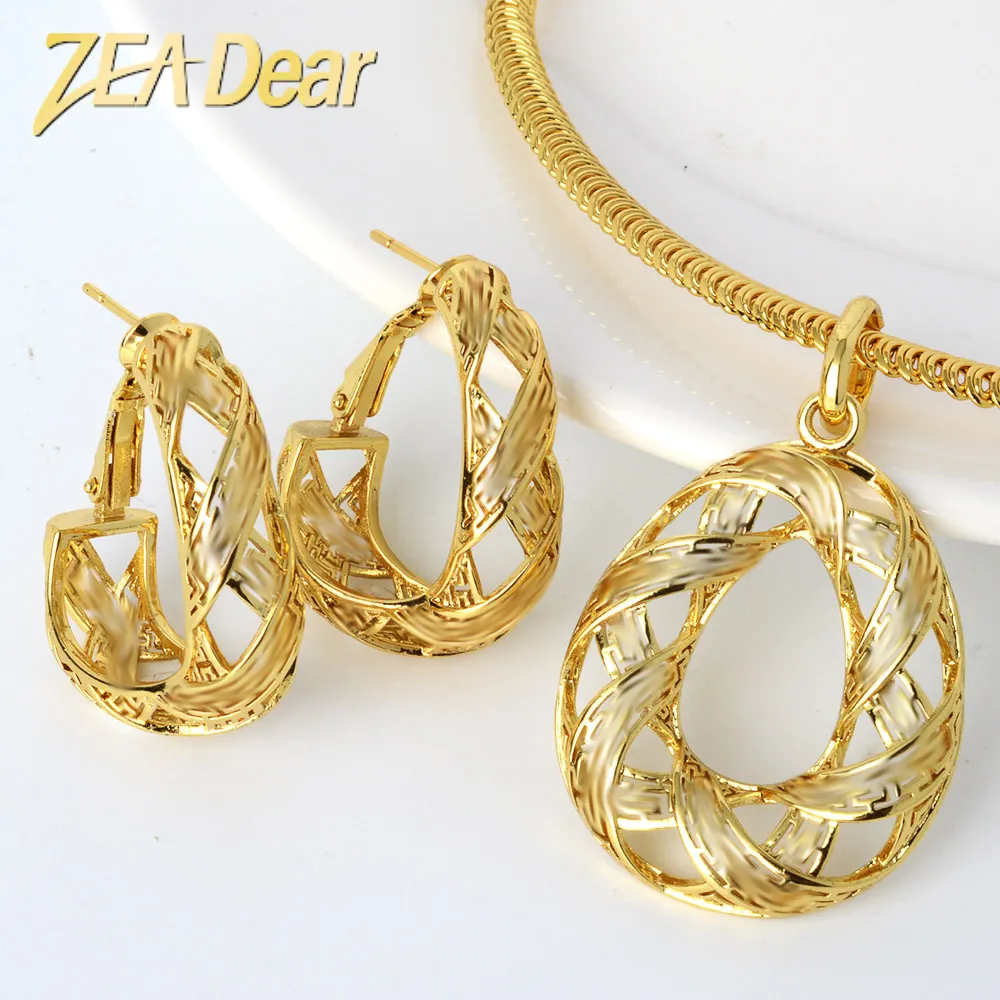 Hot selling italian gold plated jewelry sets gift african jewelry sets