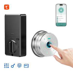 वेदरप्रूफ आउटडोर बायोमेट्रिक स्मार्ट लॉक लकड़ी का धातु दरवाजा हम मानक एकल सिलेंडर डेडबोल्ट डिजिटल कीपैड एंट्री वाईफाई ट्यूया - Product Image 1