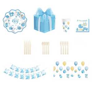 ชุดอุปกรณ์ตกแต่งงานเลี้ยงเปิดเผยเพศลูกน้อย DAMAI สำหรับทีมเด็กชาย จานกระดาษ ผ้าเช็ดปาก ของใช้บนโต๊ะอาหารแบบใช้แล้วทิ้งสำหรับงานเลี้ยงฉลองทารก สำหรับแขก 8 ท่าน - Product Image 6