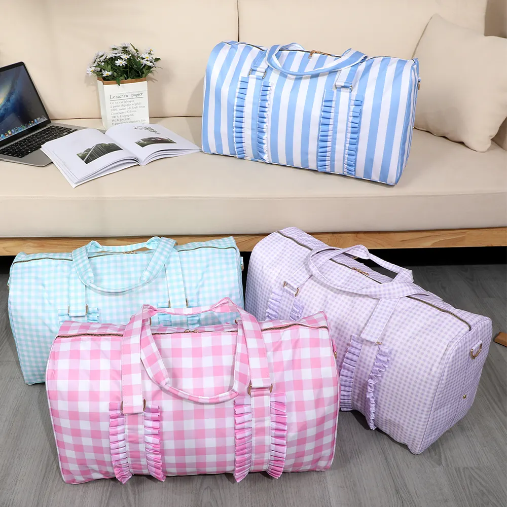 Wholesale Personalized Custom Women Ladies Large Travel Weekend Nylon Duffle Bag