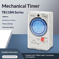 Temporizador Mecánico TB118N, Mini Relé 220V 50-60Hz 24 Horas, Material ABS, 16A Corriente Máxima, CA 100-240V