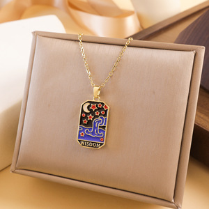 Trendy Unisex Vintage Paslanmaz Çelik Altın Kaplama CE Belgeli Dini Yıldız <span class=keywords><strong>Tarot</strong></span> Kolye - Product Image 4