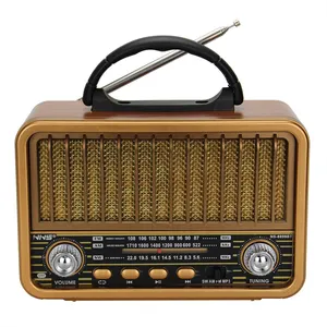 2023 Newest NNS good quality wood finish retro am fm radio NS-8899BT portable DC UM-1 battery operated desktop vintage radio