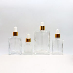Flacon compte-gouttes carré transparent ambré/noir pour huile capillaire, huile essentielle et parfum – 15ml, 30ml, 50ml, 100ml – Offre Spéciale - Product Image 1