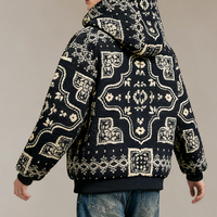Veste polaire Sherpa personnalisée pour homme, imprimée, chaude, à capuche, en peluche, entièrement zippée, style Teddy, pour l'extérieur, décontractée, OEM