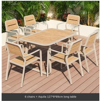 Chaise de jardin d'extérieur en polybois et alliage d'aluminium, design moderne, écologique, imperméable, durable, résistante aux UV, légère, pour chambre à coucher