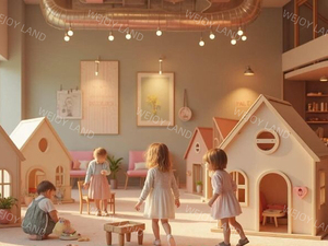 Berpura-pura kota anak-anak dalam ruangan tempat bermain peralatan Playhouse kayu kedai kopi rumah bermain peran zona permainan dalam ruangan - Product Image 5