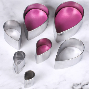 Haute qualité 7 pièces décoration gâteau outils en acier inoxydable Rose pétale moules à biscuits et <span class=keywords><strong>emporte</strong></span>-pièces - Product Image 5
