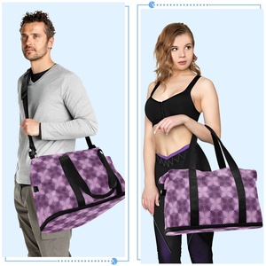 2PCS Hawaiian Purple Ulu Quilt Print Custom Weekender Overnight Bag Waterproof Nylon Large Carry on Bag Travel Tote Duffel Bag - Product Image 6