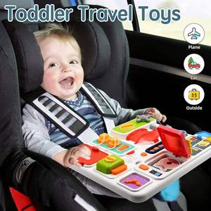 Tableau d'activités sensoriel Montessori pour bébé de 6, 12, 18 mois, 10 en 1, accessoires de cuisine éducatifs, jouets de voyage pour enfants avec musique - Product Image 5