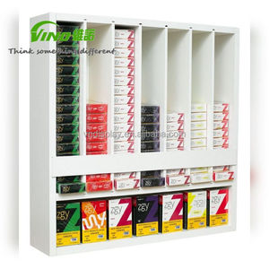 Wholesale Custom <b>Wall</b>‑Mount MDF <b>Display</b> <b>Cabinet</b> Multi‑Compartment Wooden Shelf For Small Boxed Retail Products - Product Image 1