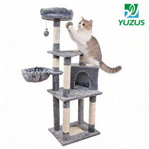 Uzun Kedi Ağacı Aktivite Merkezi Sağlam Rahat Tırnaklama Direkleri Çoklu Yuva İç Mekan Kedi Ağacı - Product Image 1