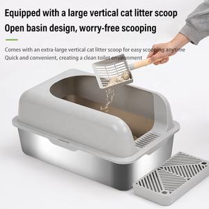 <span class=keywords><strong>Super</strong></span> große Katzen toilette aus Edelstahl für große Rassen wie Maine Coons-Robustes Material, kratz fest, einfache Wartung - Product Image 6