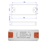 Hualiang VUF-0348-012M4-J 48W 12V 4A Driver LED à découpage ultra-mince de classe 2 pour miroir intelligent avec film anti-buée intégré