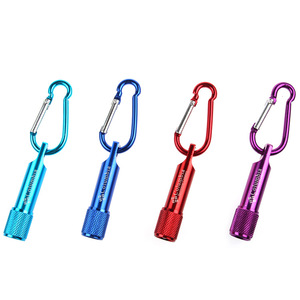 Portable Mini Led Flashlight Keychain Handy Light Carabiner Camping Outdoor Keychain Custom Logo Metal Aluminum Opp Oem 7 Colors