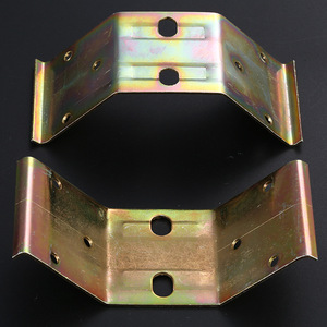 Support d'angle de table Kai Shun en fer nickelé, double trou, forme d'arc, quincaillerie de meubles - Product Image 1