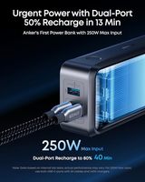 Banque d'alimentation Anker Prime, 26 250 mAh, chargeur portable 3 ports avec sortie maximale de 300 W, charge bidirectionnelle, approuvé par la TSA, contrôle par application A110A