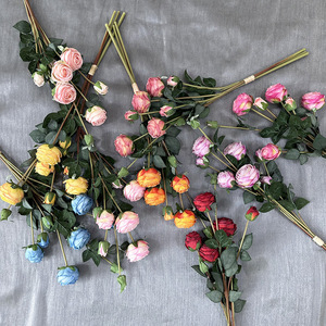 Bouquet de roses artificielles en soie Meiyu Craft Flowers, 9 têtes, perles simulées, décoration de mariage, décoration de la maison - Product Image 2
