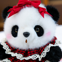 Mini jouet anti-stress en forme de panda assis, taille de la paume de la main, bracelet popper et aimant de réfrigérateur, jouet en peluche mignon pour la décoration