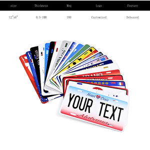 Plaques d'immatriculation de voiture décoratives en aluminium avec logo en relief personnalisé, taille américaine, plaques d'immatriculation personnalisées en aluminium, souvenirs - Product Image 1