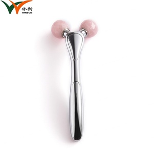 Wholesale Competitive Price Custom Logo Double Pink <b>Roller</b> Facial <b>Metal</b> Massage Tool - Product Image 2