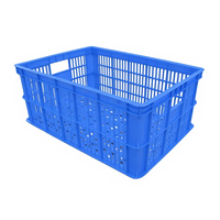 Conteneurs en plastique OEM du fabricant, pour fruits, à bas prix, empilables, boîte de rangement à bras, caisse de supermarché, légère et durable