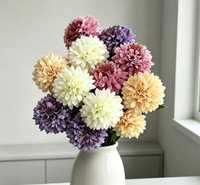 Fleurs artificielles en soie Camélia faites à la main Snail Garden, lot de 12, 4 couleurs, avec cordelette + carte de vœux, grand format pour mariage et Thanksgiving