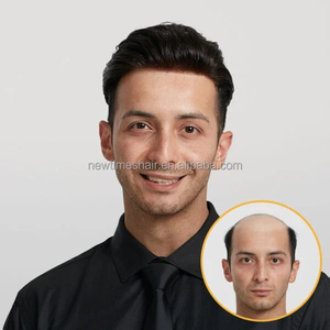 U.<strong>S</strong>. STOCK 0.03mm Ultra Thin Skin HS25V Invisible <strong>Men's</strong> <strong>Hair</strong> Systems V-looped Human <strong>Hair</strong> Toupee - Product Image 4