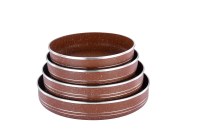 Set Loyang Pizza Bulat Aluminium OEM ODM Kustom, Anti Lengket, Tahan Lama, untuk Memasak di Oven