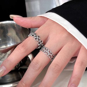 Yinruitai-Anillo abierto con cruz Retro de Plata de Ley S925 para mujer, estilo coreano, regalo de joyería de moda único y versátil - Product Image 2