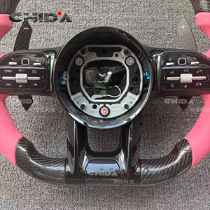 Volante de Fibra de Carbono Rosa Personalizado, Apto para <span class=keywords><strong>Mercedes</strong></span> <span class=keywords><strong>Benz</strong></span> W205 W204 C63 W212 W207 G55 G63 S500 W209 W219 W223 C E S G - Product Image 3