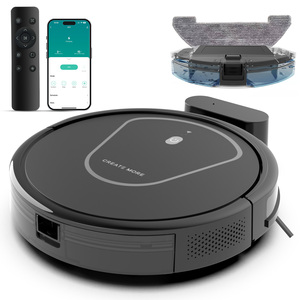 Robot Aspiradora 3 en 1 de 5000 Pa con Recarga Automática, Diseño Antienredos, para Uso Doméstico y en Hoteles, Eliminación de Pelo de Mascotas, Batería, Agua, Aspiración en Seco/Húmedo - Product Image 1