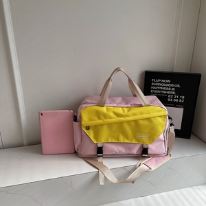 [Brand] Travel Bag Khaki With Green Water Resistant Leisure Travel Yoga Bag - Product Image 3
