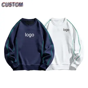 Mens personalizado Vestuário 100% Algodão Plus Size em torno do pescoço Camisolas Fora Do Ponto De Contraste Reverso Hoodies & Moletons Dos Homens