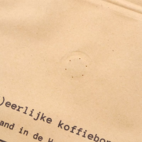 Pochette à fond plat écologique avec fermeture éclair et valve, emballage biodégradable en PLA de qualité alimentaire pour les grains de café Hoeksche Branders