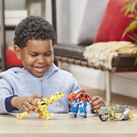 Juguete de Regalo para Niños de 3+ Años, Robot de Juguete Transformable Personalizado en Oferta, Playskool Primal Team-Up, Paquete de 3, 4.5 Pulgadas