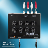 EQ207 Égaliseur de son numérique à 7 bandes Amplificateur de casque de signal audio à 2 canaux avec adaptateur secteur 12V Type mini-amplificateur