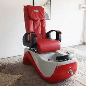 2024现代美甲沙龙设备电动足疗椅奢华按摩红色足疗椅