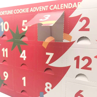 Calendrier de l'Avent personnalisé avec logo imprimé, 12 jours, boîte cadeau de compte à rebours de Noël, carton recyclé, pelliculage mat pour aliments