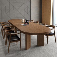 Table de conférence contemporaine réglable en MDF pour immeuble de bureaux, usage commercial, mobilier de bureau