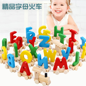 Brinquedos educativos montessori, de madeira, alta qualidade, treino de letras coloridas - Product Image 2