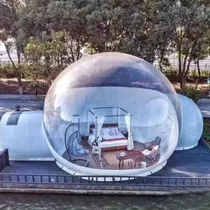 PVC transparent inflatable bubble hotel room as Inflatable Bubble Lodge Tent Inflatable Clear Bubble camping tent for christmas