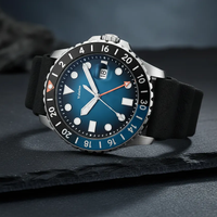 Montre de plongée sportive pour homme, bracelet en silicone, lunette rotative, fenêtre de date, marqueurs lumineux, montre-bracelet à quartz pour l'extérieur