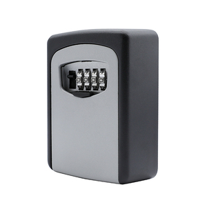 Portable combination lock key box wall mount key storage box