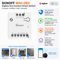 Sonoff MINI-ZBD MINI Zigbee 24V Saklar Kontak Kering Pintar Kompatibel Daya AC&DC Kontrol Pintu Garasi Mesin Boiler Gerbang Utama