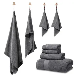 OEKO TEX China Wholesale Custom Large Luxury Terry 100% Cotton Fabric All Season Bath Towel Set