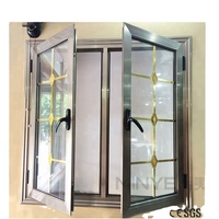 Ventana de Aluminio con Diseño de Rejillas de Hierro SIMPLE de Fábrica China